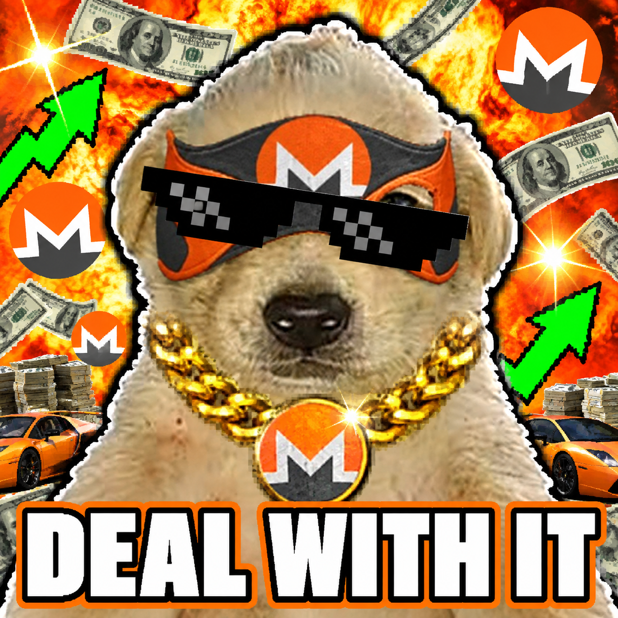 Perro in pixel sunglasses: Deal with it